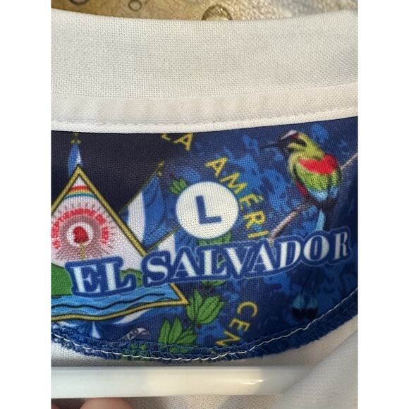 Umbro El Salvador Futbol Jersey White ES Soccer Camisa La Selecta Men L Stain - Picture 4 of 5